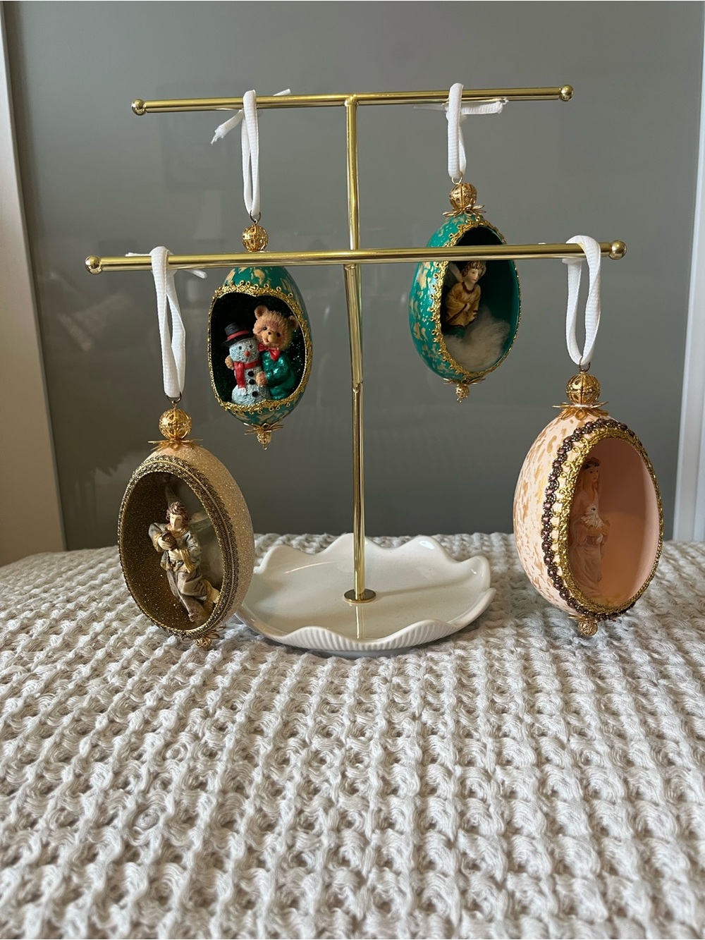 Handcrafted Decorative Hanging Egg Ornaments - 542